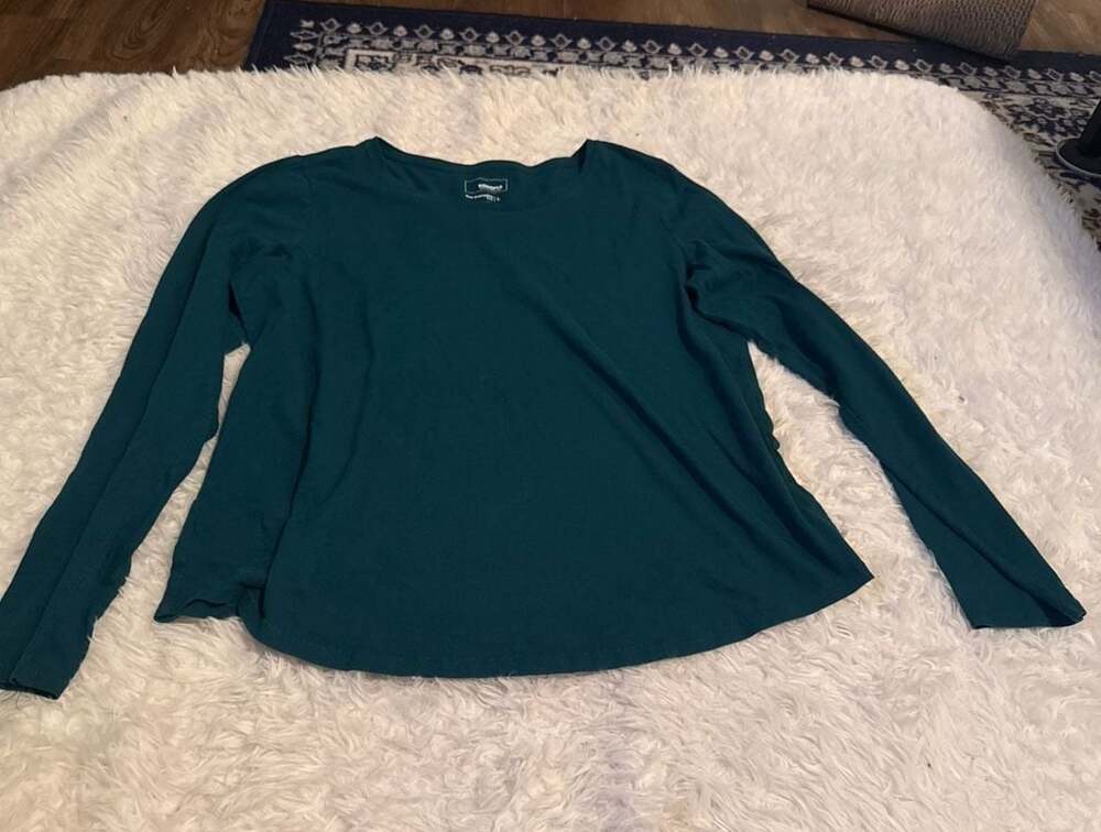 Sonoma Goods For Life The Everyday Tee Long Sleeve Teal Top Size Large‎